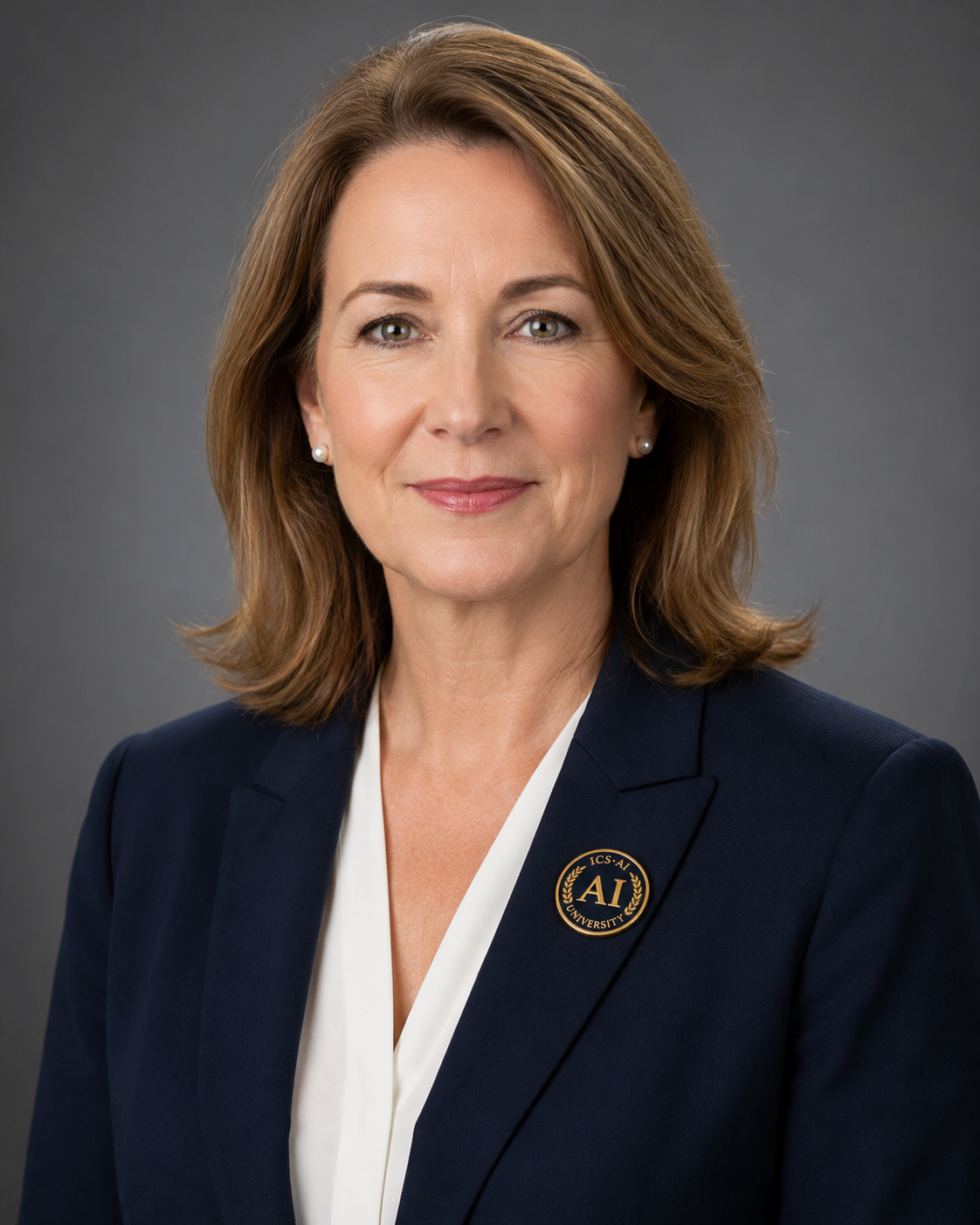 Official portrait of Prof. Dr. Emma Richardson, Dean of the School of Business & Management at ICS AI University